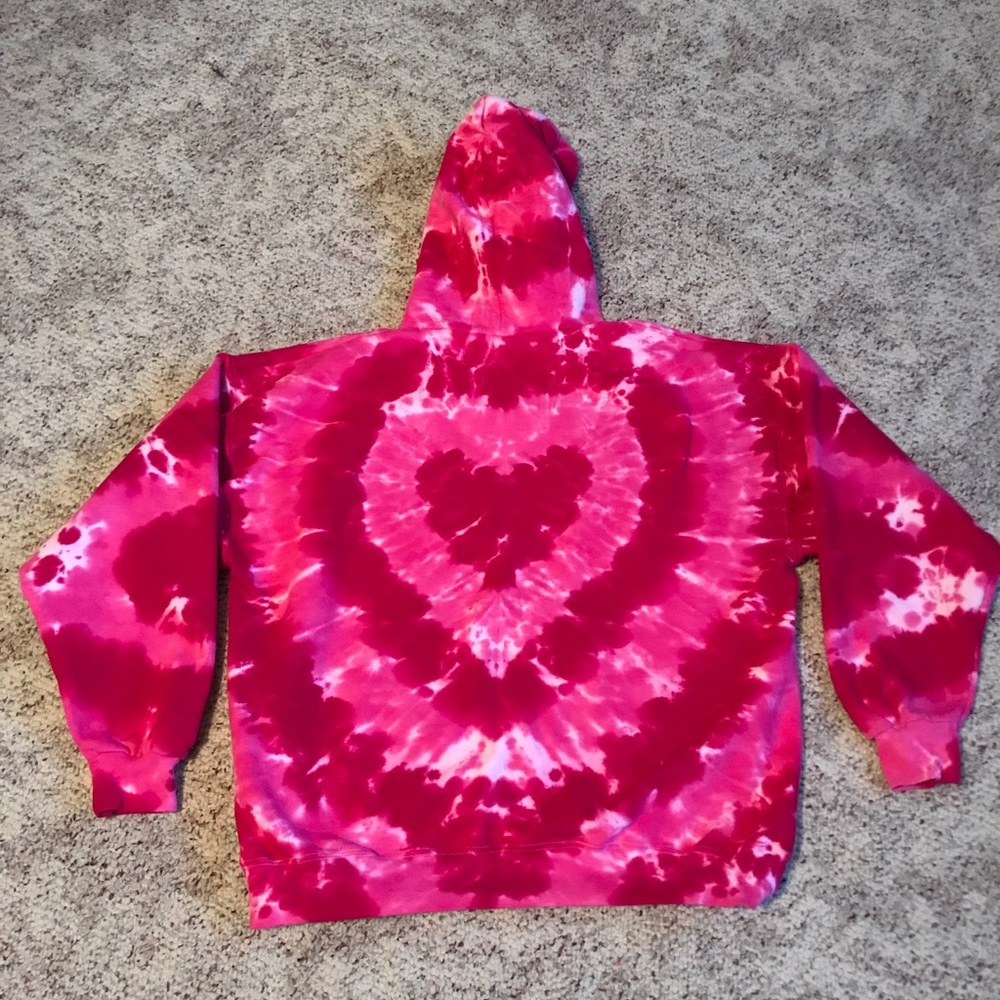 Tie dye heart sweatshirt hoodie